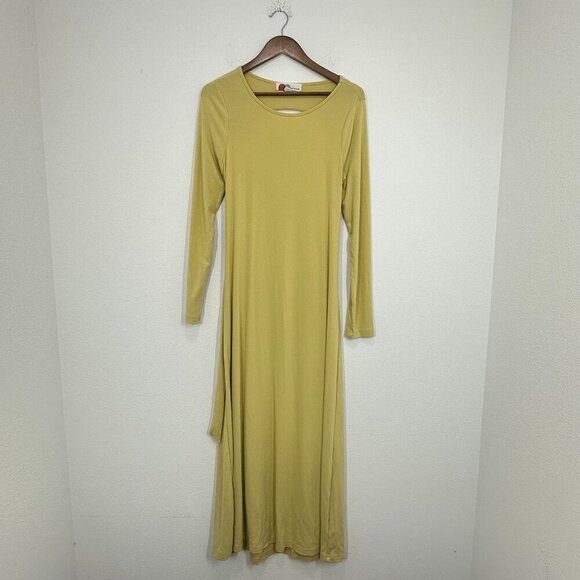 Free People Dresses & Skirts - FP Beach Free People Maxi Dress Stretch Jersey Knit Backless Chartreuse Green L